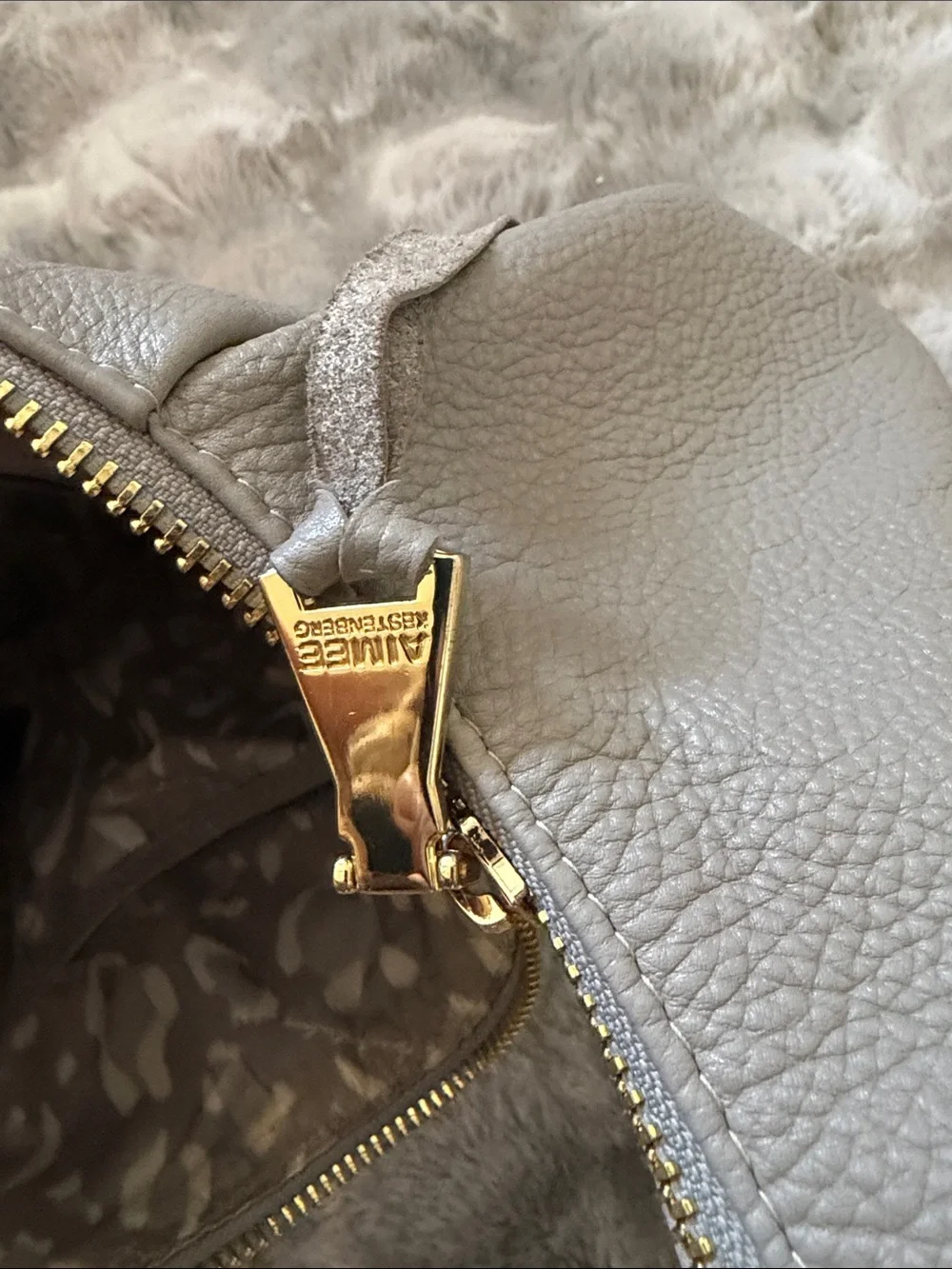 Aimee Kestenberg Pebbled Leather Hobo in Light Gray